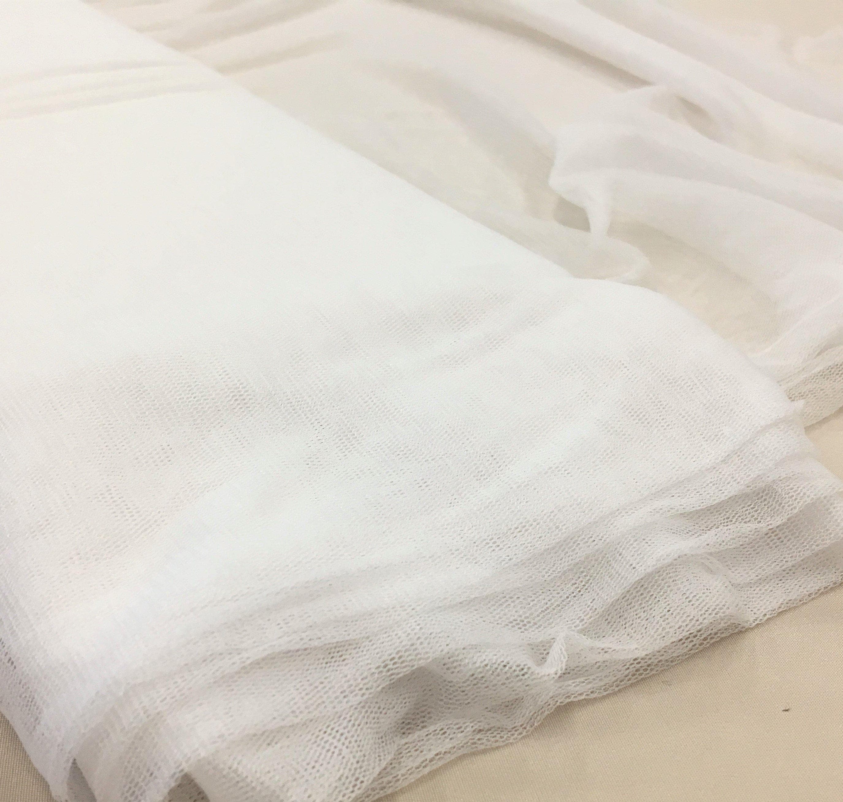 White Silk Tulle — soft, 84% silk 16% polyamide, 180cm wide