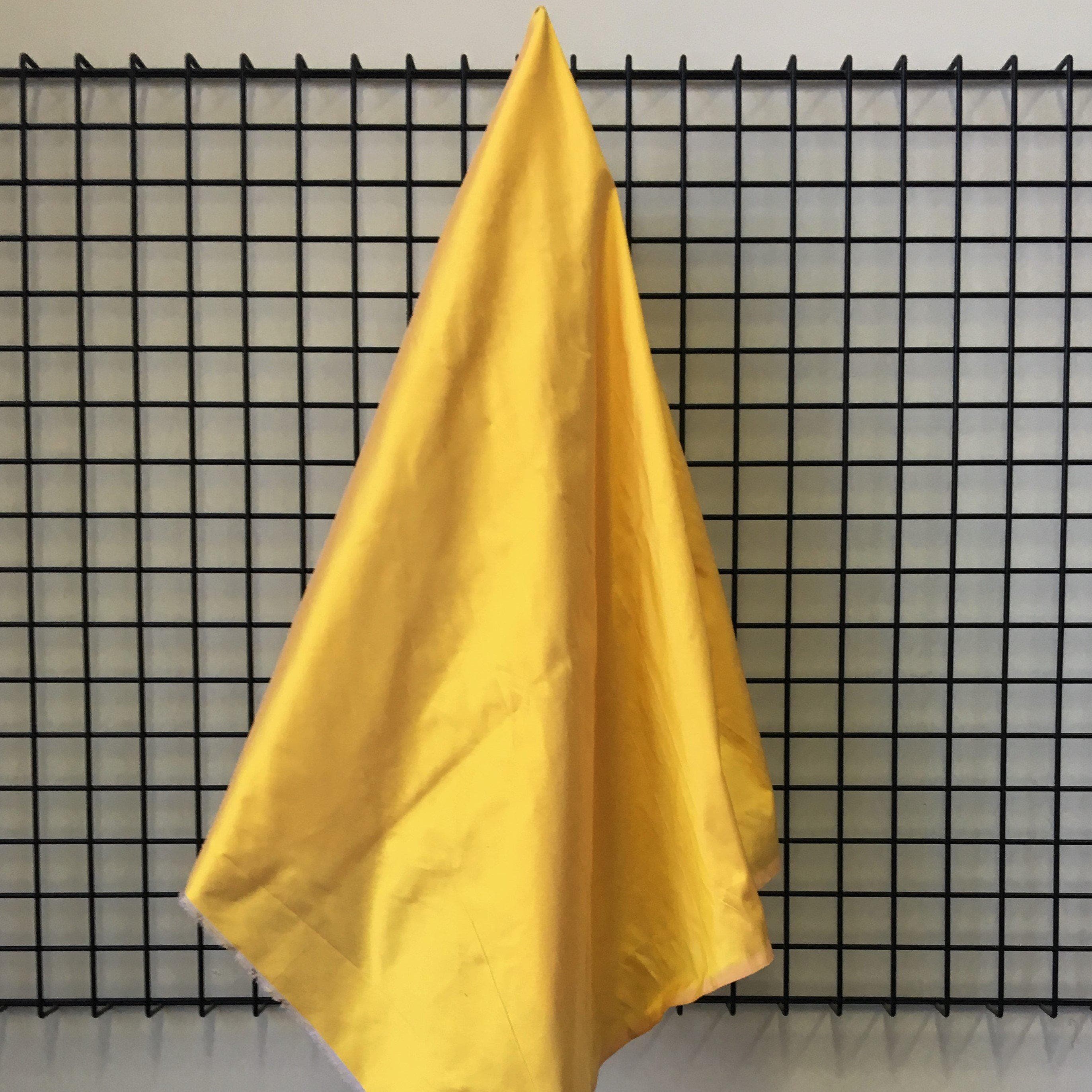 Sunflower Silk Dupion — mid-weight and crisp with a lightly slubbed texture, 100% silk, 137cm wide