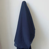 Navy Silk Cotton Voile — lightweight with a soft drape, a subtle texture and a low-sheen luster finish, 30% mulberry silk, 70% cotton, 137cm wide