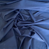 Navy Silk Cotton Voile — lightweight with a soft drape, a subtle texture and a low-sheen luster finish, 30% mulberry silk, 70% cotton, 137cm wide