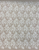 Ivory Embellished Floral Tulle — featuring floral motifs and hand-beading, 60% rayon 40% nylon, 140cm wide