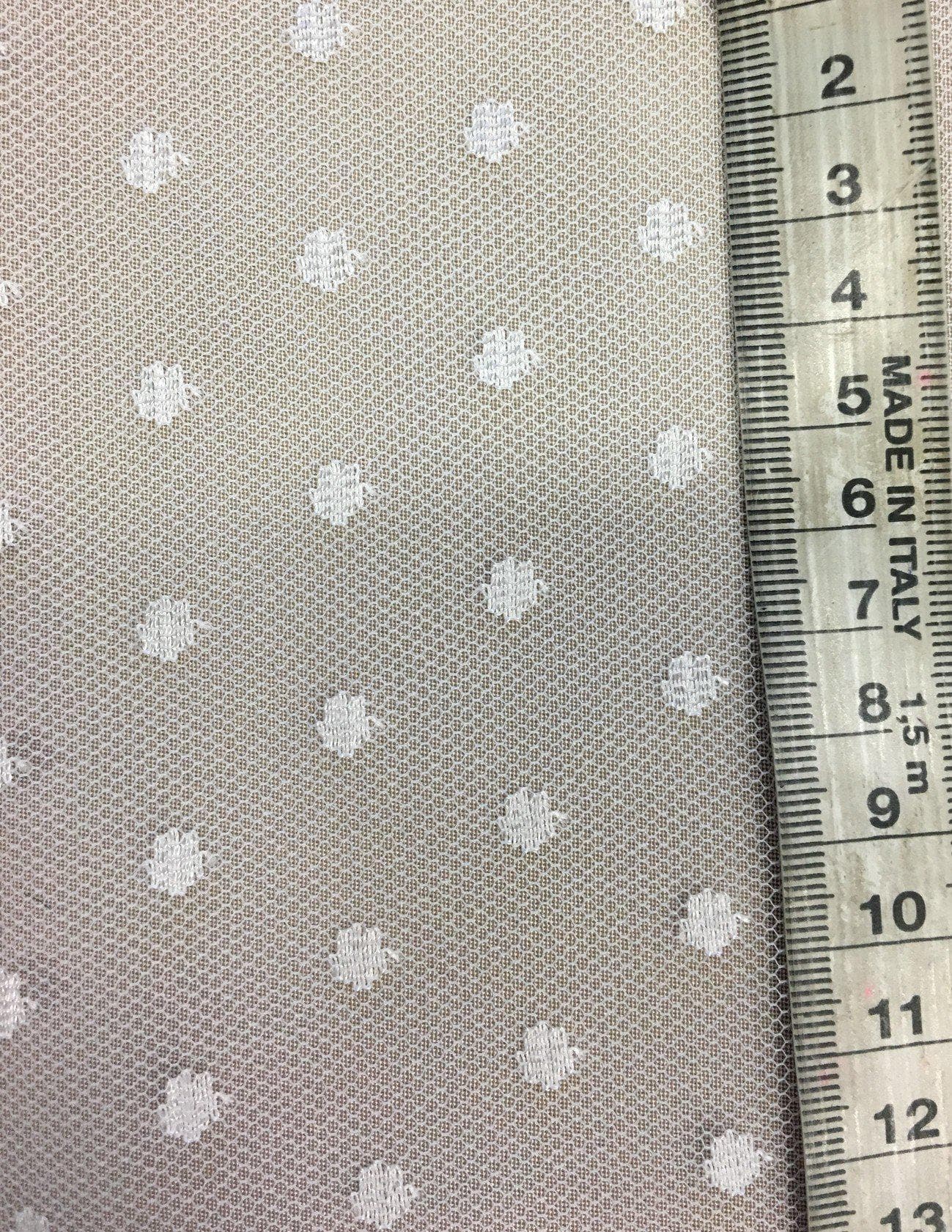 Ivory Woven Spot Tulle — mid-weight, 80% nylon 20% rayon, 145cm wide