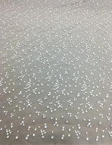 Ivory Hail Spot Embroidered Tulle — soft, 50% nylon 50% rayon, 130cm wide