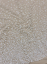 Ivory Sequined Tulle — featuring sequins, 50% nylon 50% rayon, 135cm wide