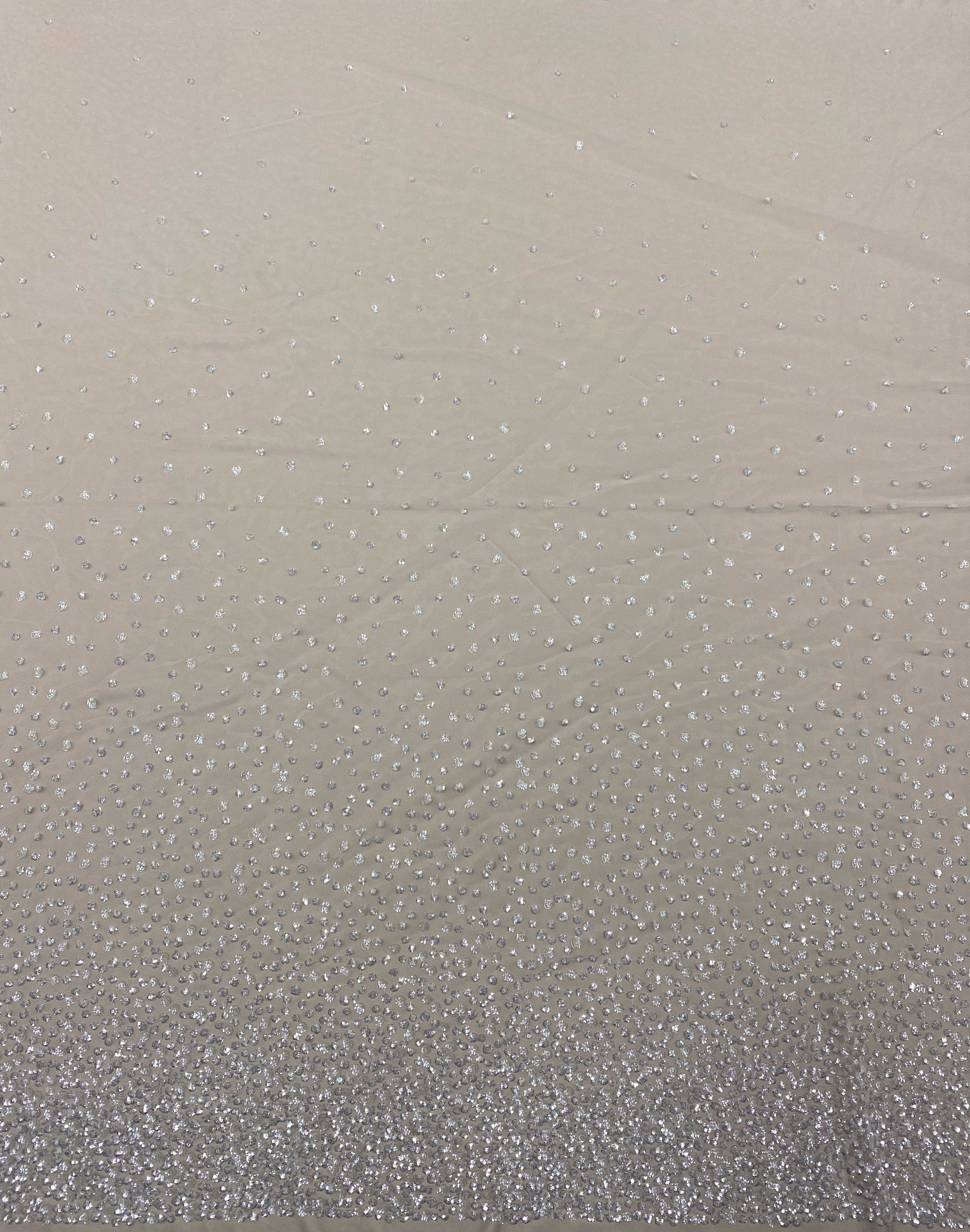 Silver Sequined Tulle — featuring sequins, 50% nylon 50% rayon, 135cm wide