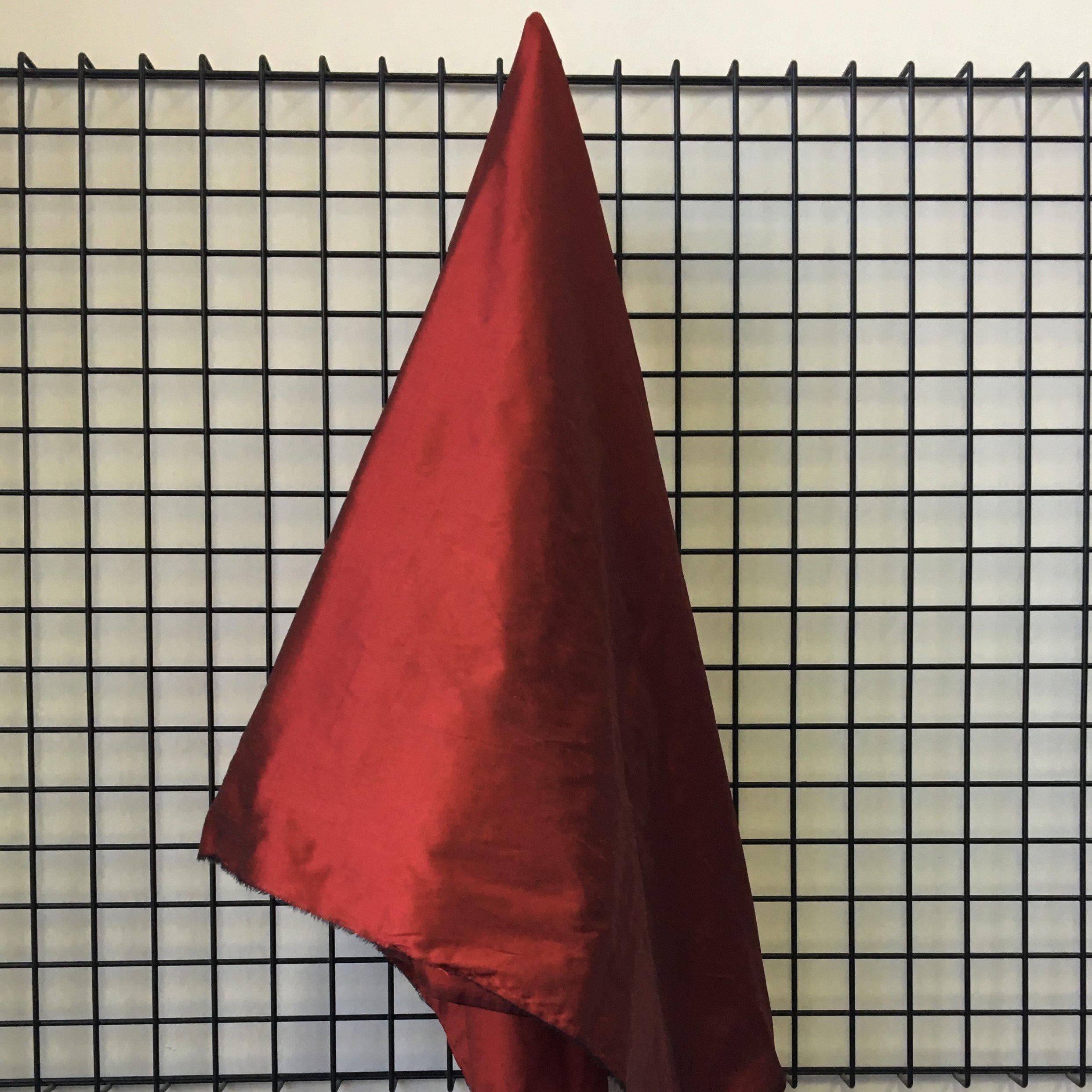 Wine Silk Dupion — mid-weight and crisp with a lightly slubbed texture, 100% silk, 137cm wide