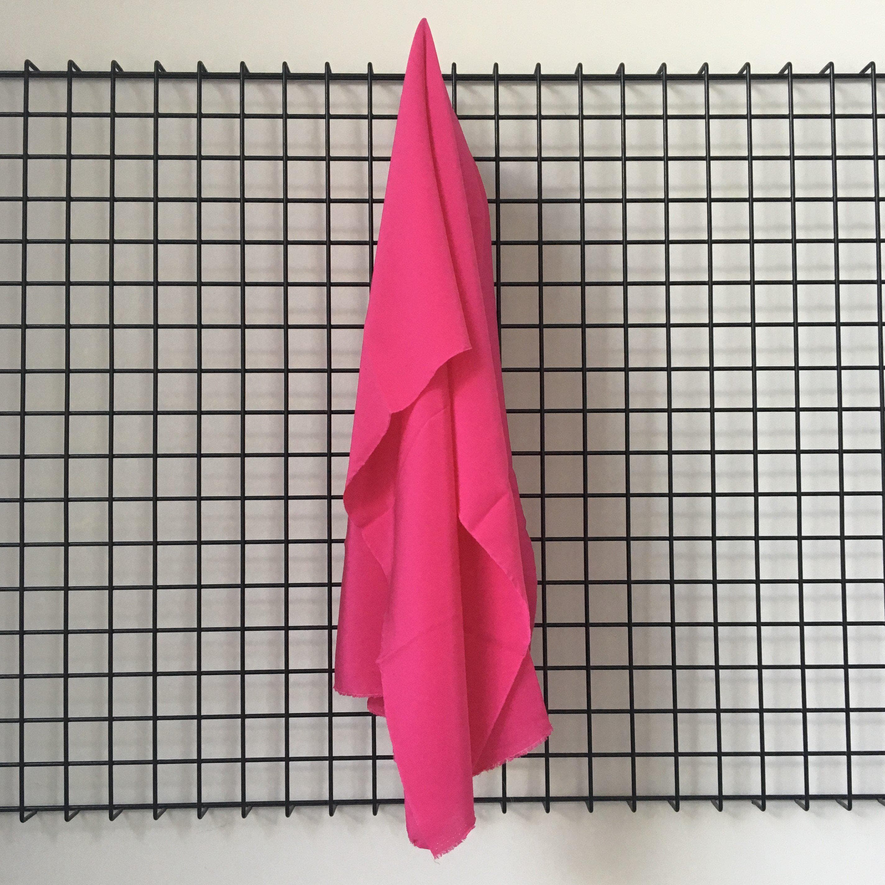 Fuchsia Crepe De Chine — lightweight with a low-sheen matte finish and a soft, fluid drape, 100% mulberry silk, 137cm wide