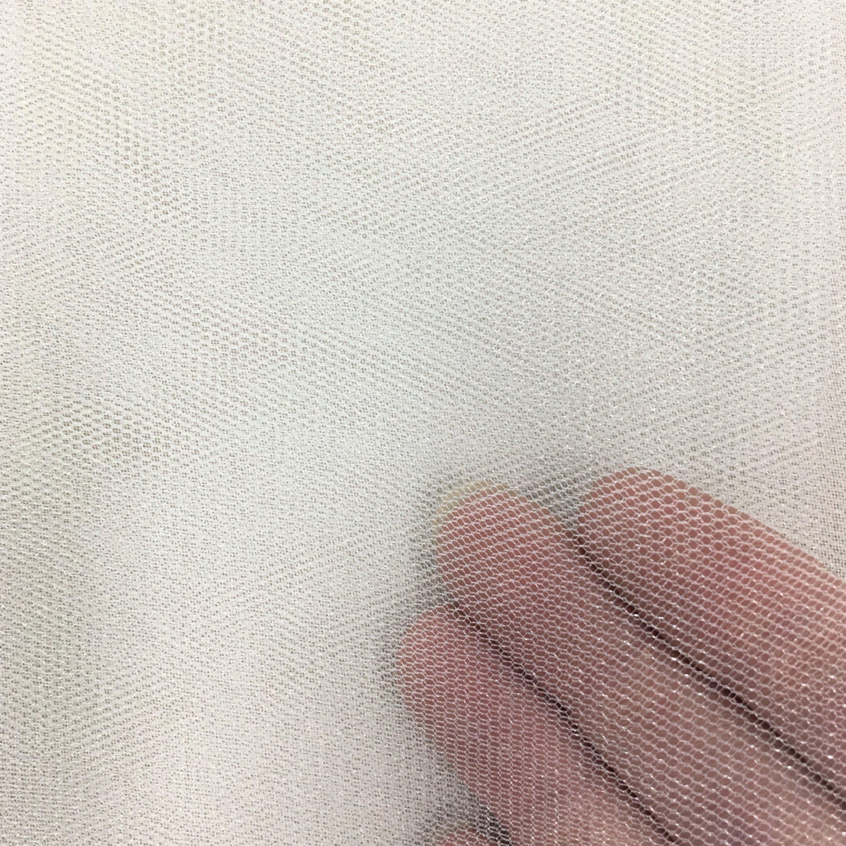 Pale Ivory Crystal Tulle — mid-weight, 100% nylon, 300cm wide