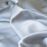 Dove Sandwash Satin — lightweight and soft with a smooth luster satin finish, 100% mulberry silk, 140cm wide