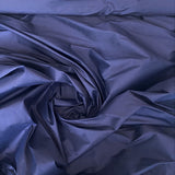 Indigo Silk Dupion — mid-weight and crisp with a lightly slubbed texture, 100% silk, 137cm wide
