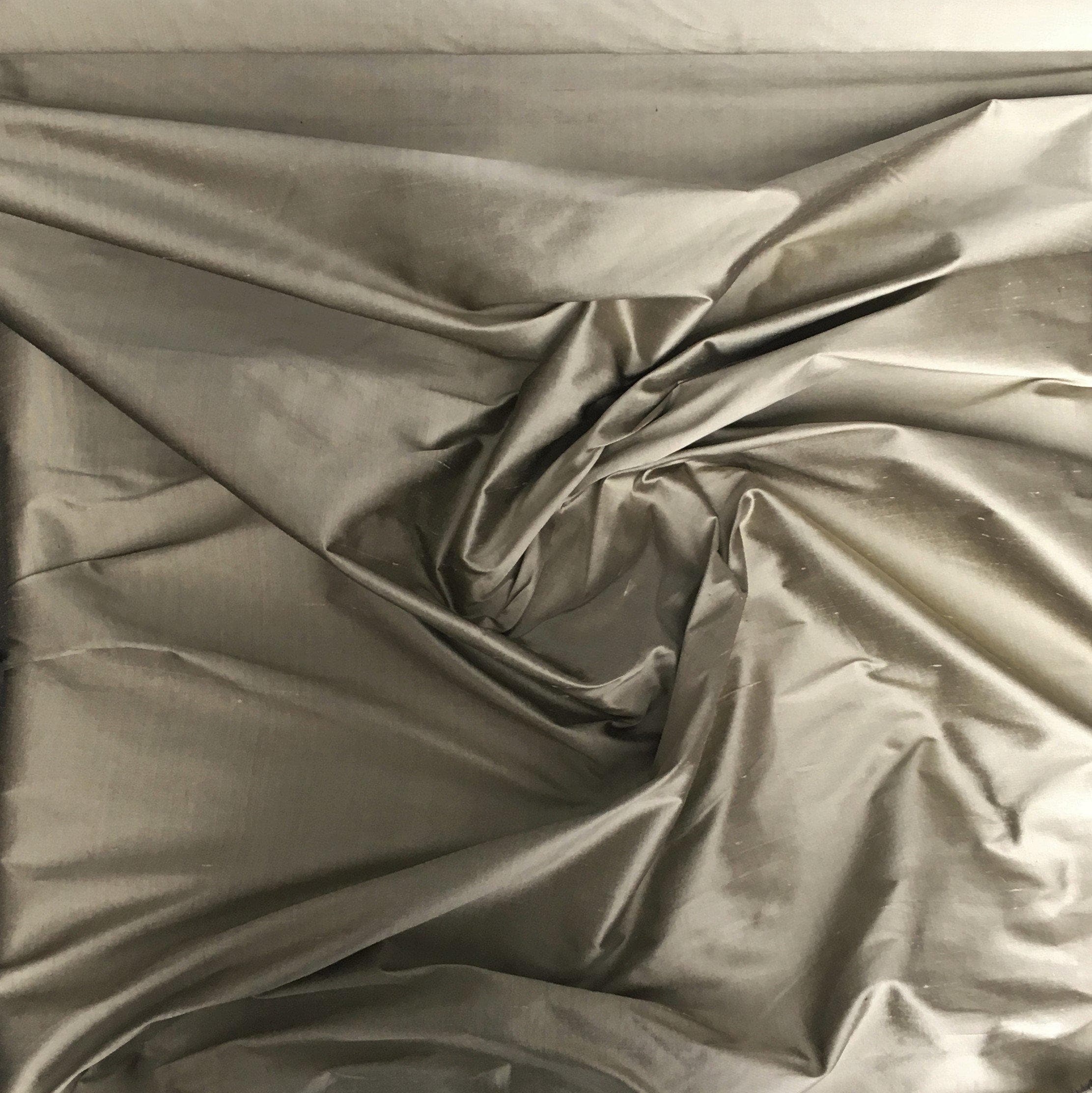 Antique Silk Dupion — mid-weight and crisp with a lightly slubbed texture, 100% silk, 137cm wide