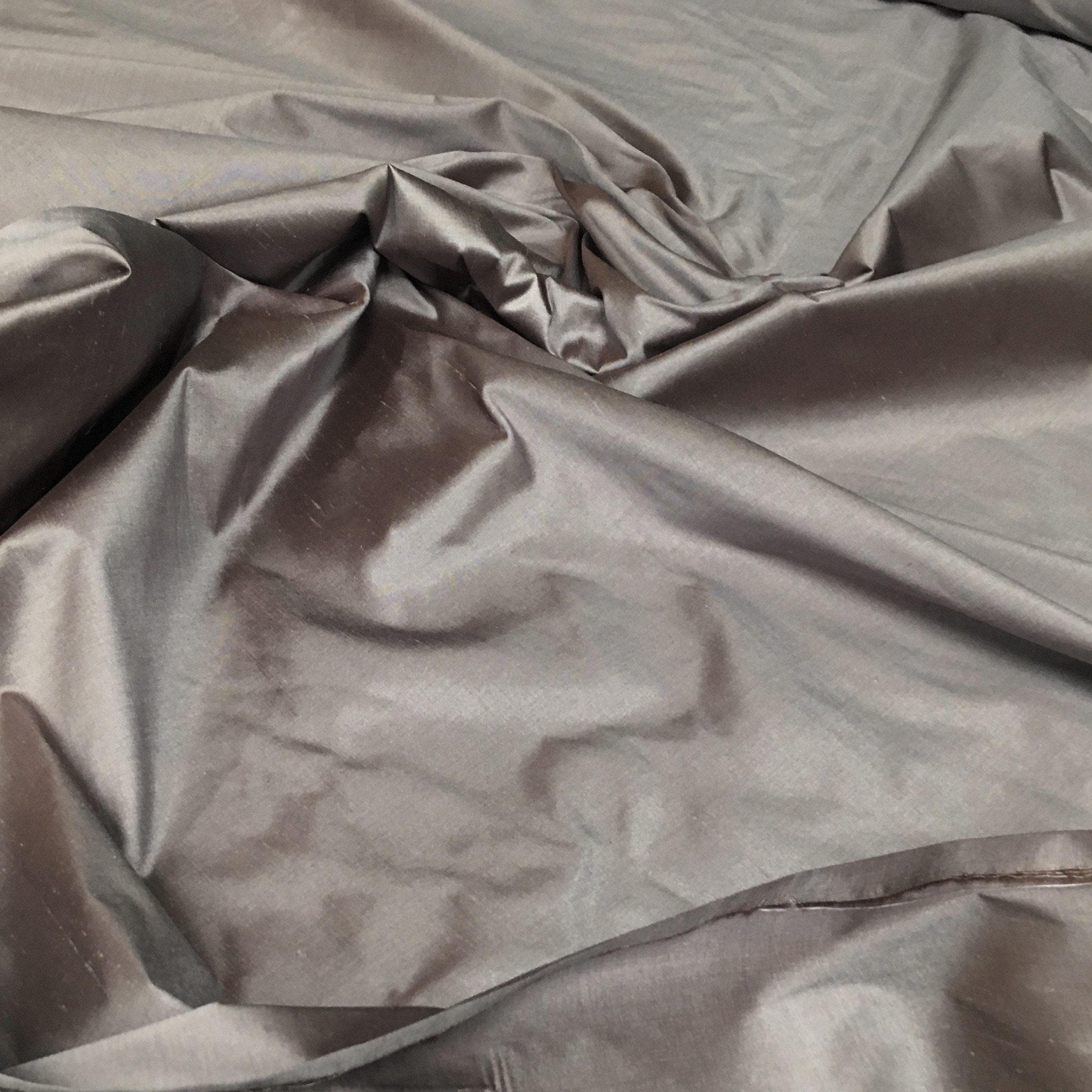 Bark Silk Dupion — mid-weight and crisp with a lightly slubbed texture, 100% silk, 137cm wide