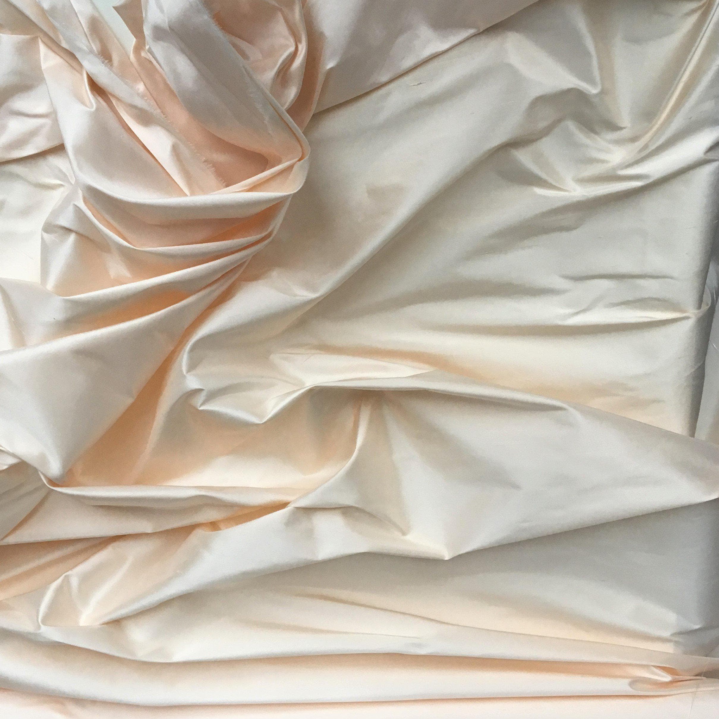 Champagne Silk Dupion — mid-weight and crisp with a lightly slubbed texture, 100% silk, 137cm wide