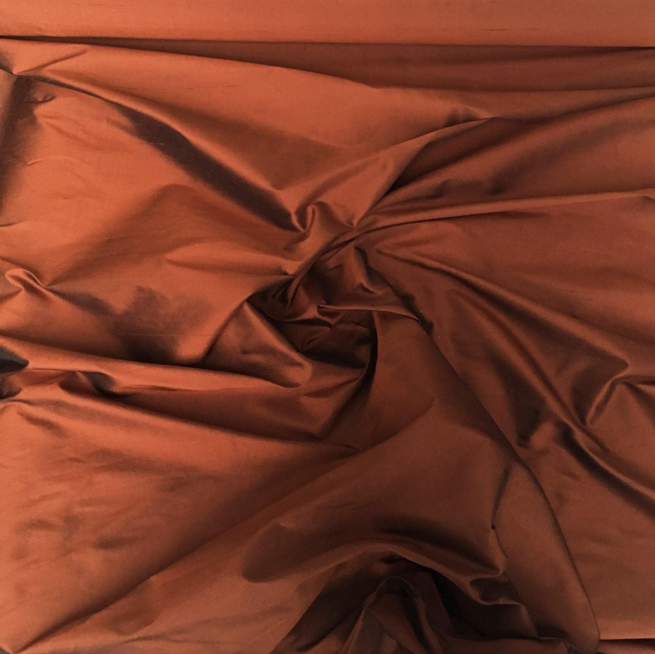 Chocolate Silk Dupion — mid-weight and crisp with a lightly slubbed texture, 100% silk, 137cm wide
