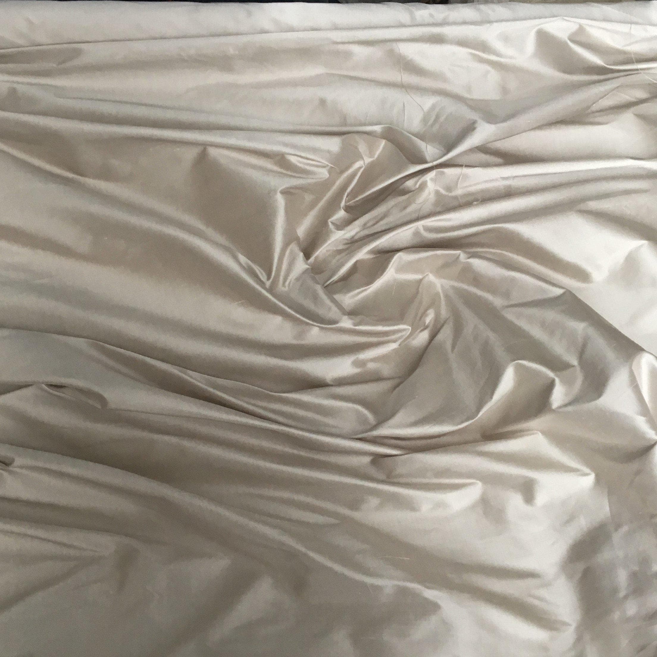 Dove Silk Dupion — mid-weight and crisp with a lightly slubbed texture, 100% silk, 137cm wide