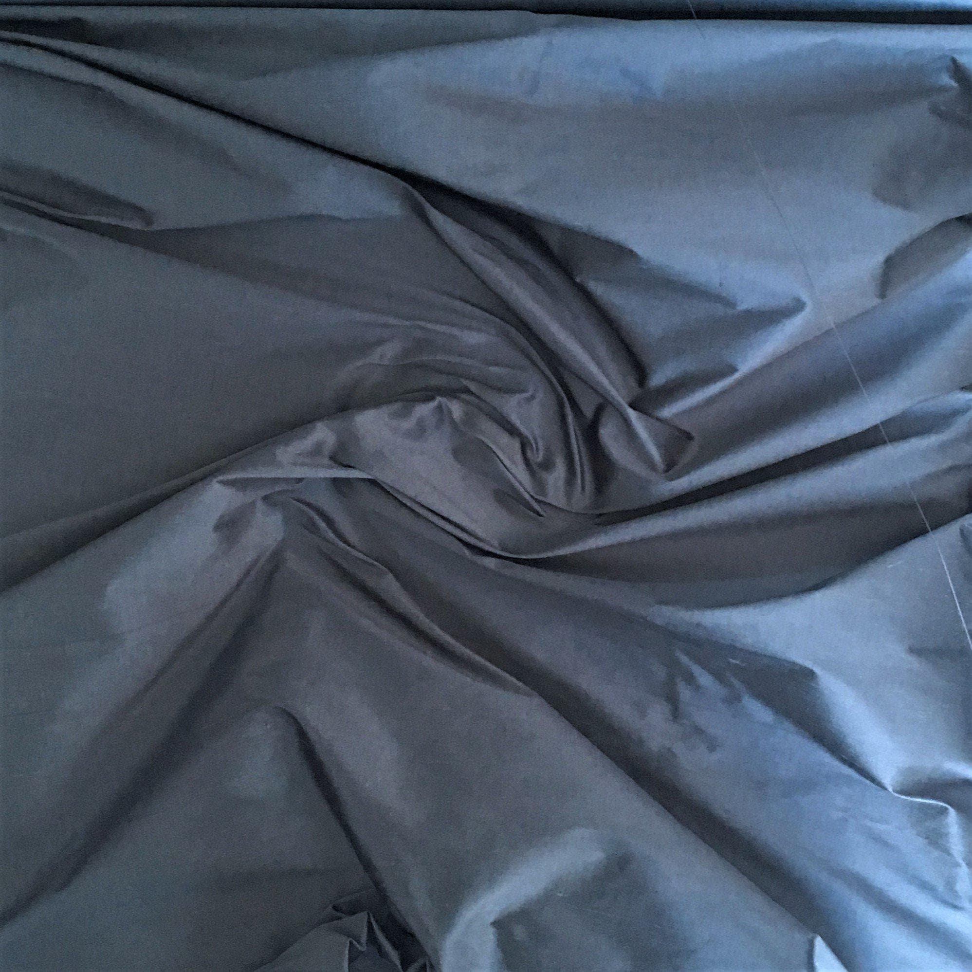 Graphite Silk Dupion — mid-weight and crisp with a lightly slubbed texture, 100% silk, 137cm wide