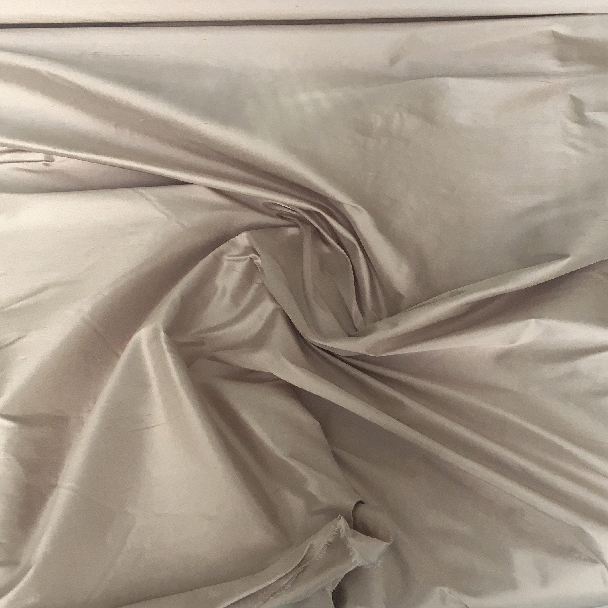 Pearl Silk Dupion — mid-weight and crisp with a lightly slubbed texture, 100% silk, 137cm wide