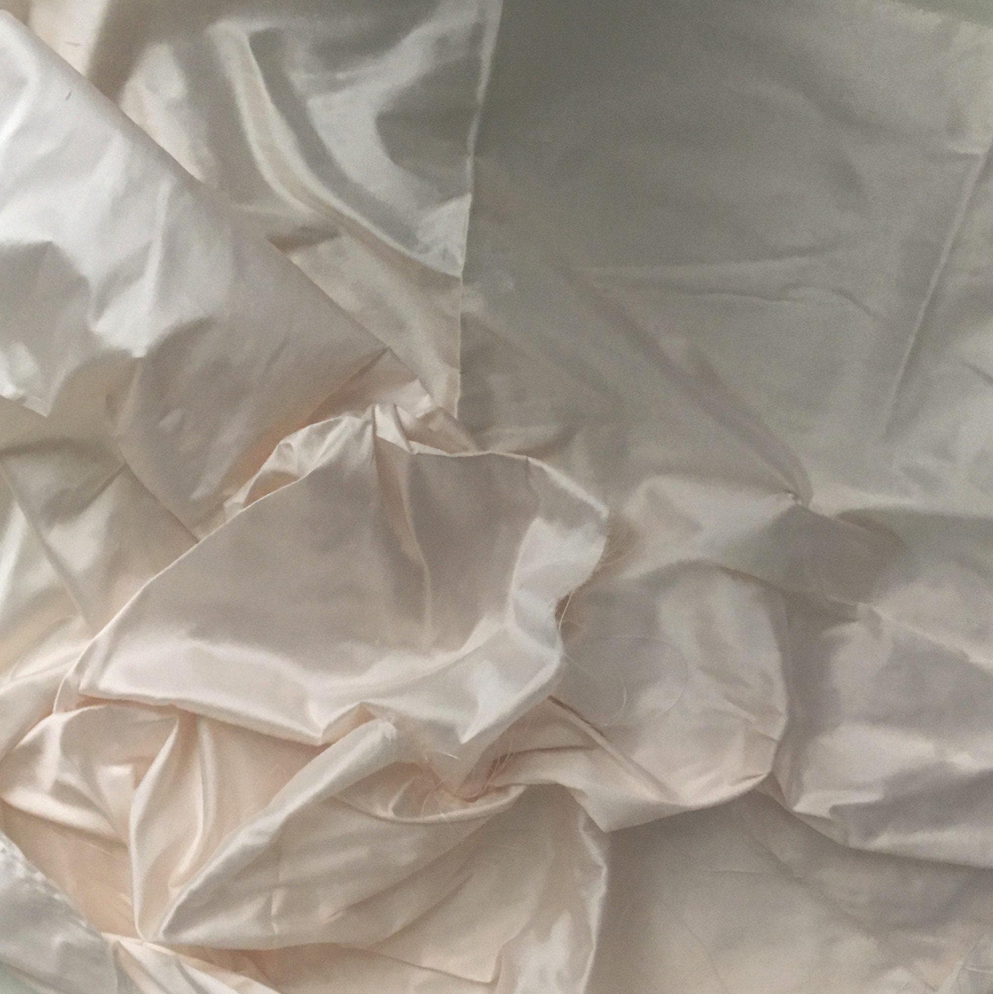 Seashell Silk Dupion — mid-weight and crisp with a lightly slubbed texture, 100% silk, 137cm wide