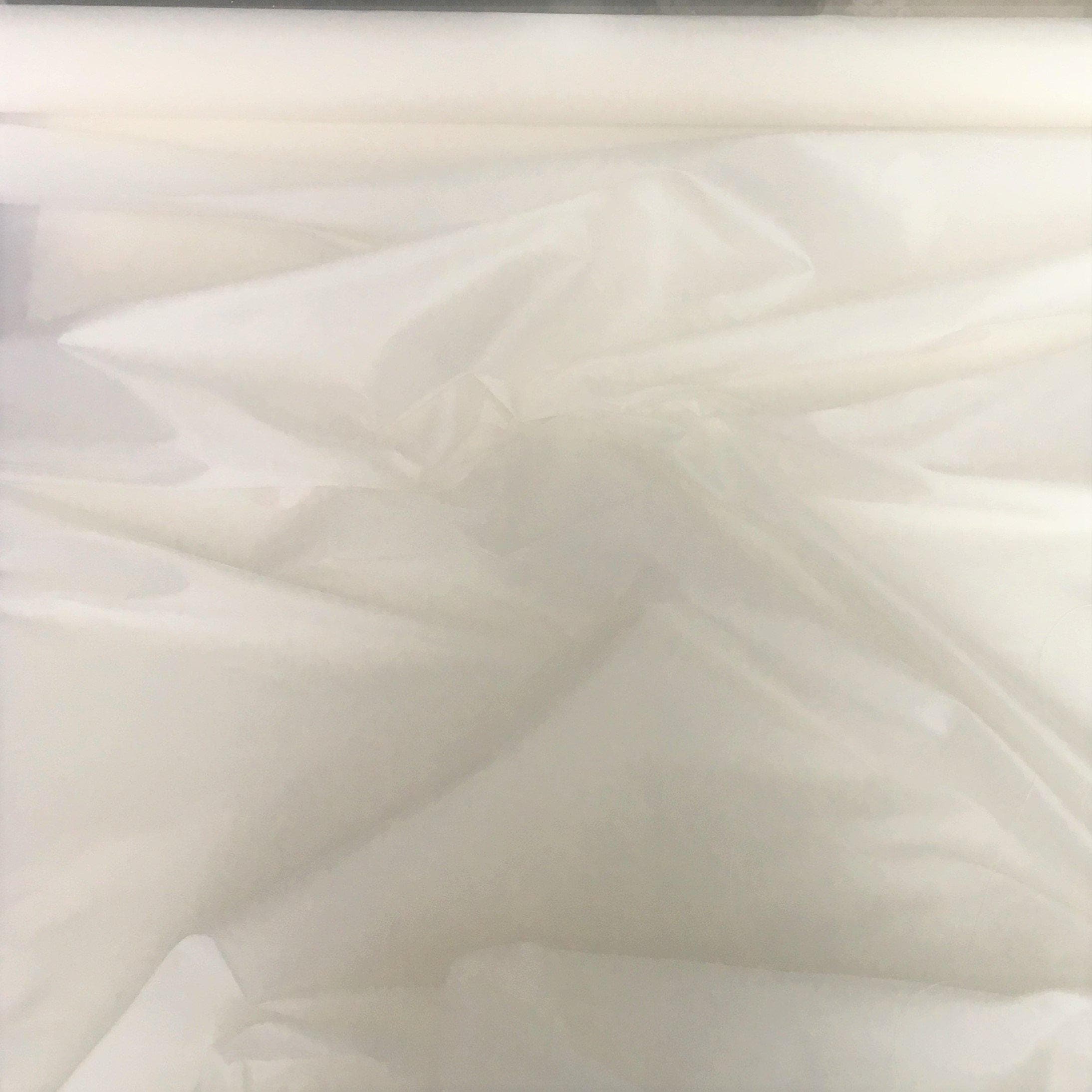 White Silk Dupion — mid-weight and crisp with a lightly slubbed texture, 100% silk, 140cm wide