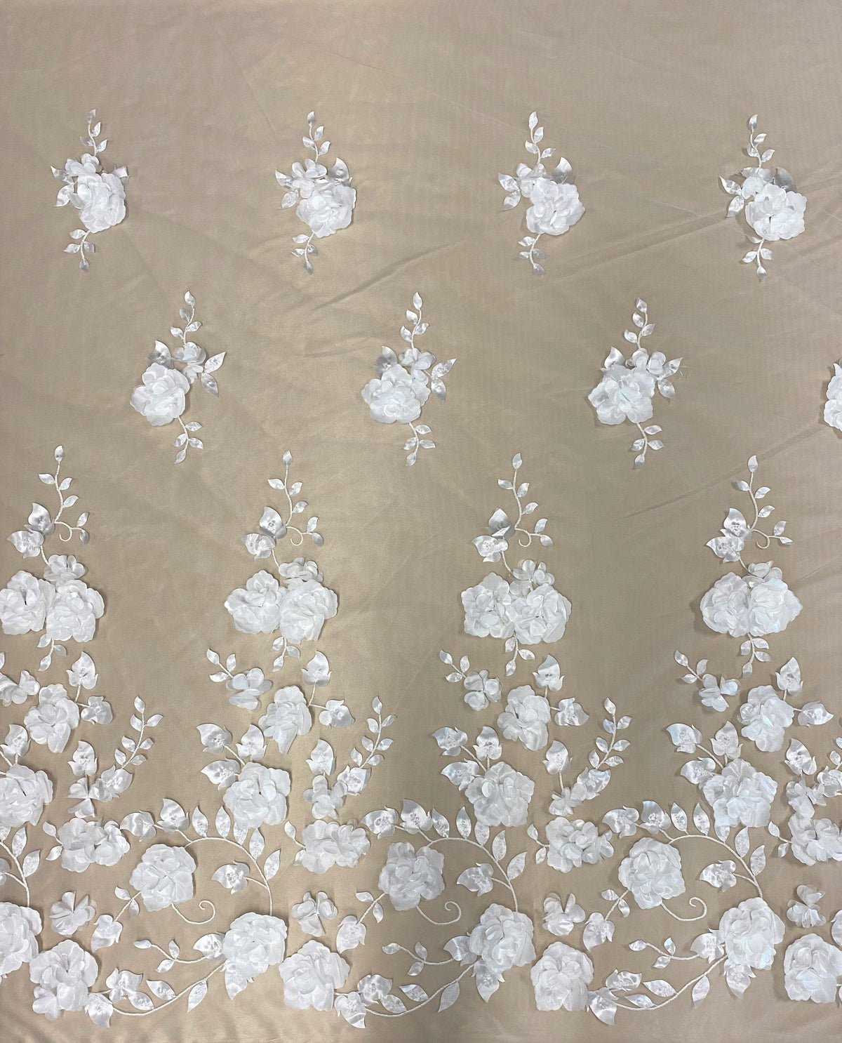 3D Floral tulle (G3900) Ivory