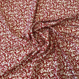 Red Printed Viscose Floral — a lightweight viscose with a printed floral design, in viscose
