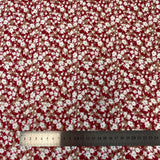 Red Printed Viscose Floral — a lightweight viscose with a printed floral design, in viscose