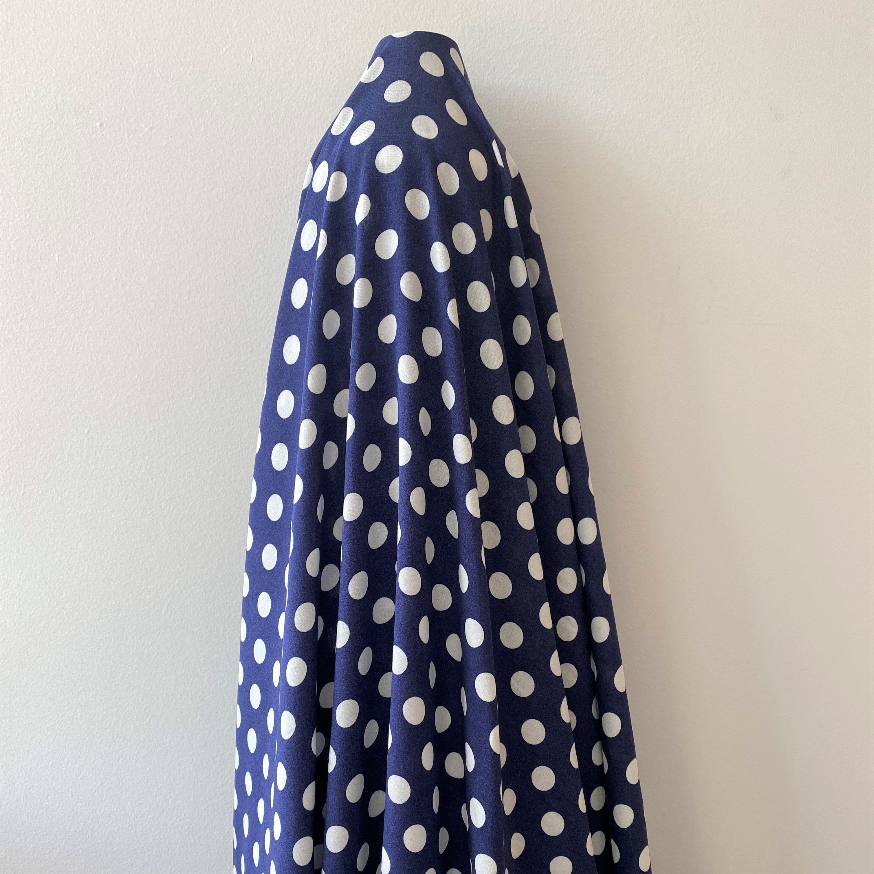 Remnant Printed Viscose Spot Navy