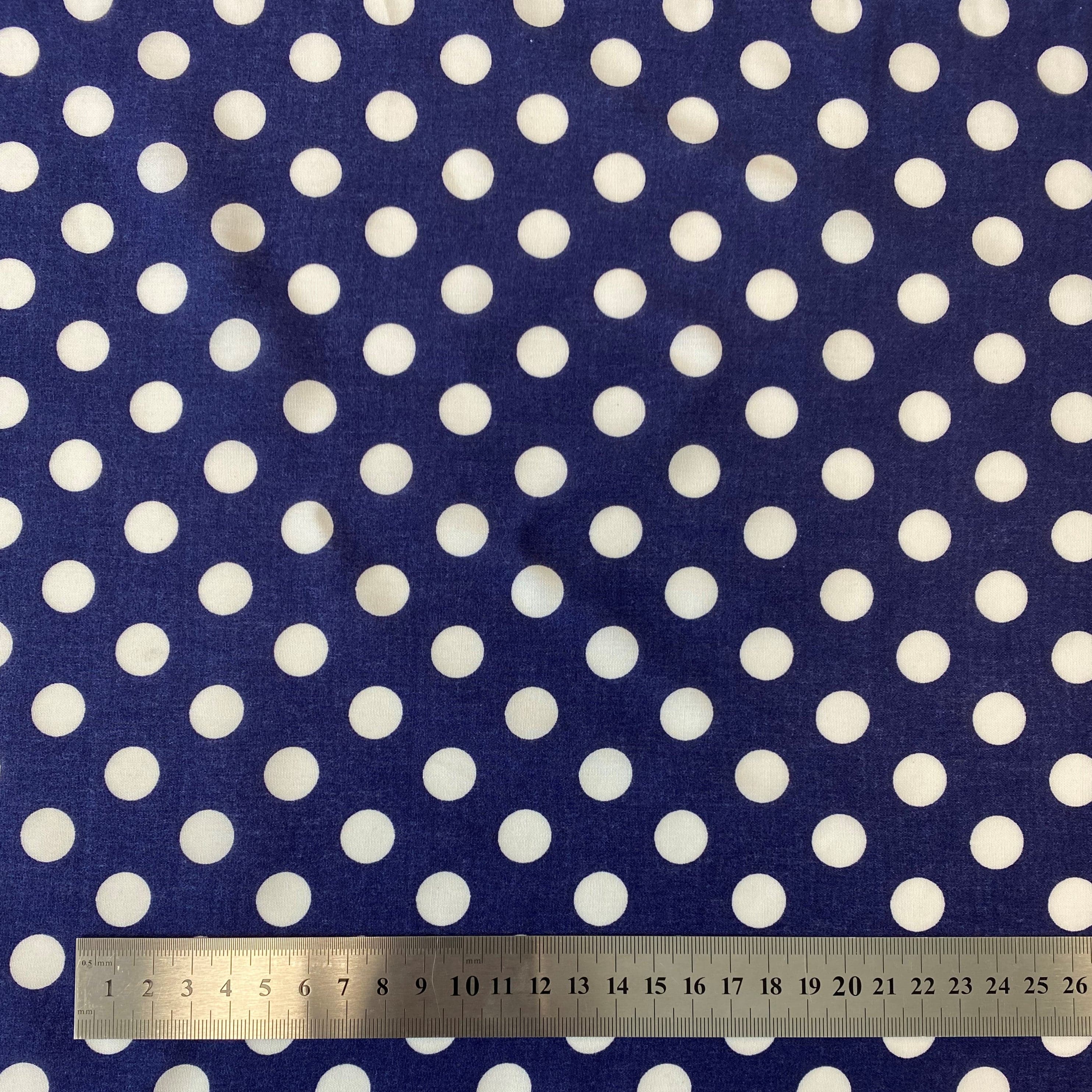 Remnant Printed Viscose Spot Navy