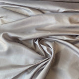 Gunmetal Habotai — soft with a light, airy drape and a smooth satin finish, 100% mulberry silk, 140cm wide