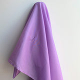 Lavender Habotai — soft with a light, airy drape and a smooth satin finish, 100% mulberry silk, 140cm wide