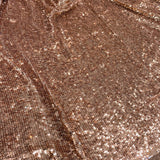 Rose Gold Sequined Georgette — a georgette with rows of sequins and a soft drape