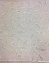 Ivory Hand Beaded Tulle — featuring a corded texture and hand-beading, 100% nylon, 110cm wide