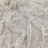 Ivory Hand Beaded Tulle — featuring a corded texture and hand-beading, 100% nylon, 110cm wide