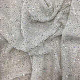 Star Sequin Georgette Ivory