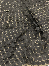Black Floral Embellished Tulle — featuring floral motifs, a 3D floral design and hand-beading, 100% polyamide, 110cm wide