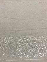 White Beaded Tulle — featuring sequins, 100% polyester, 110cm wide