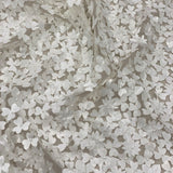 Ivory Floral Embellished Tulle — featuring floral motifs, a 3D floral design and hand-beading, 100% polyamide, 110cm wide