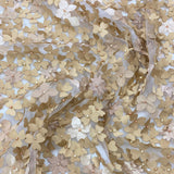 Sand Floral Embellished Tulle — featuring floral motifs, a 3D floral design and hand-beading, 100% polyamide, 110cm wide