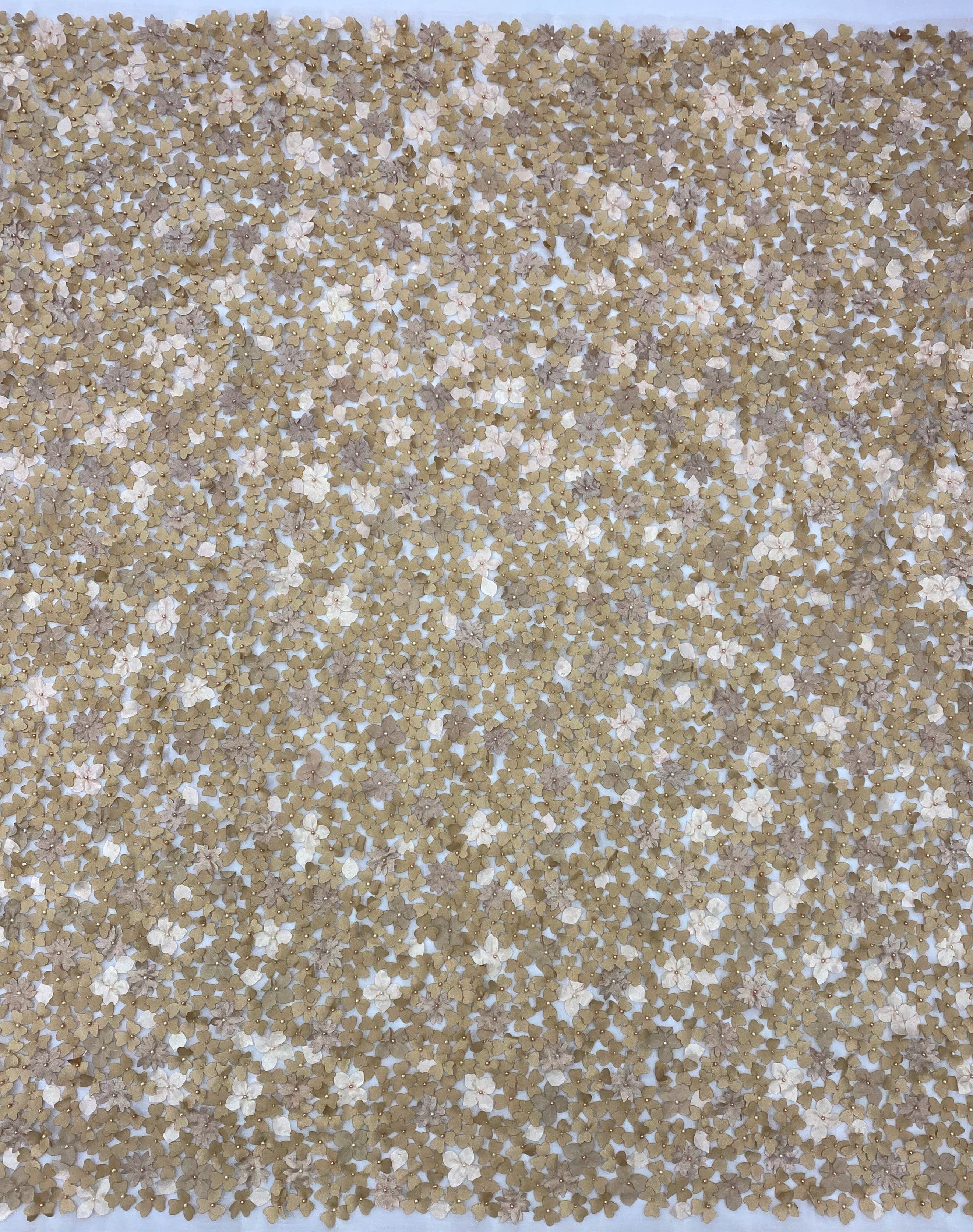 Sand Floral Embellished Tulle — featuring floral motifs, a 3D floral design and hand-beading, 100% polyamide, 110cm wide