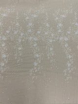 Ivory Embellished Tulle — featuring floral motifs, hand-beading and sequins, in nylon, 105cm wide