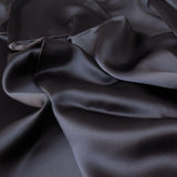 Licorice Sandwash Satin — lightweight and soft with a smooth luster satin finish, 100% mulberry silk, 140cm wide
