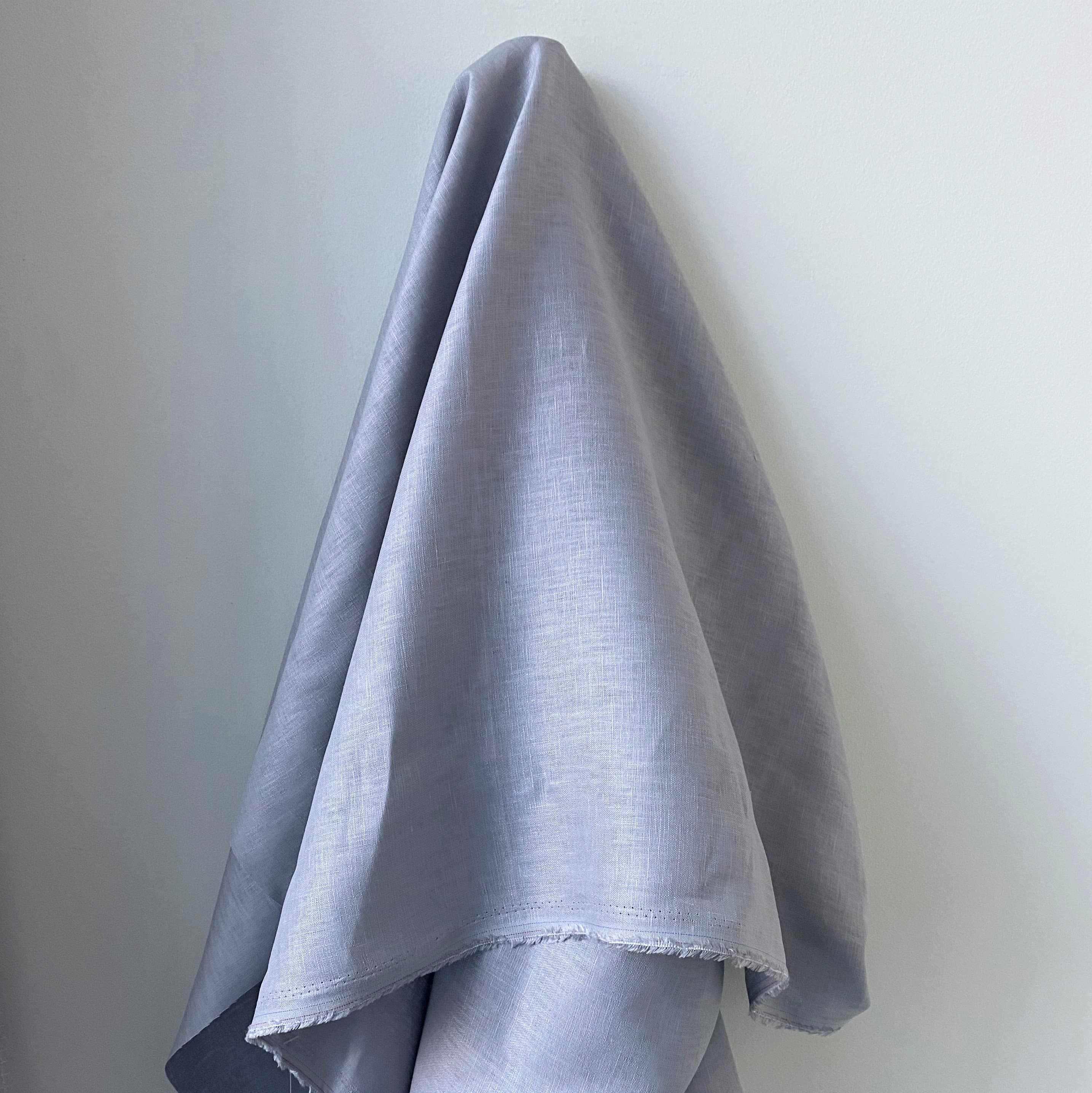 Dove Linen — mid-weight plain-weave linen with a slightly crisp handle that softens with wear, 100% linen, 135cm wide