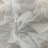 Ivory Silver Lurex Tulle — soft, 90% polyester 10% lurex, 137cm wide
