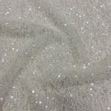 Ivory Sequined Tulle — featuring sequins, 60% rayon 40% nylon, 130cm wide