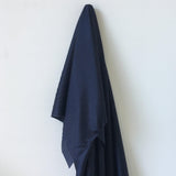 Navy Habotai — soft with a light, airy drape and a smooth satin finish, 100% mulberry silk, 140cm wide