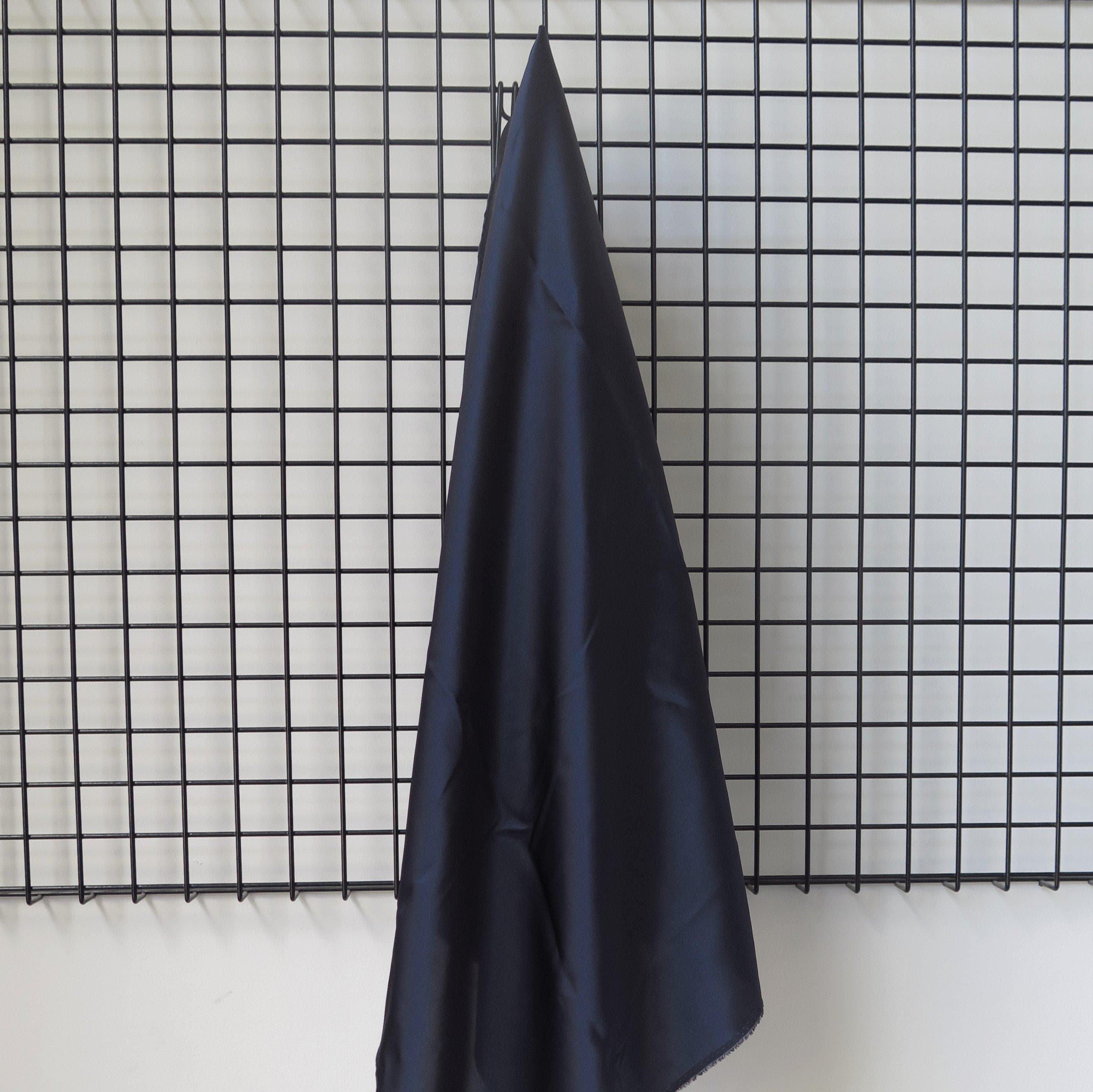 Navy Sandwash Satin — lightweight and soft with a smooth luster satin finish, 100% mulberry silk, 140cm wide