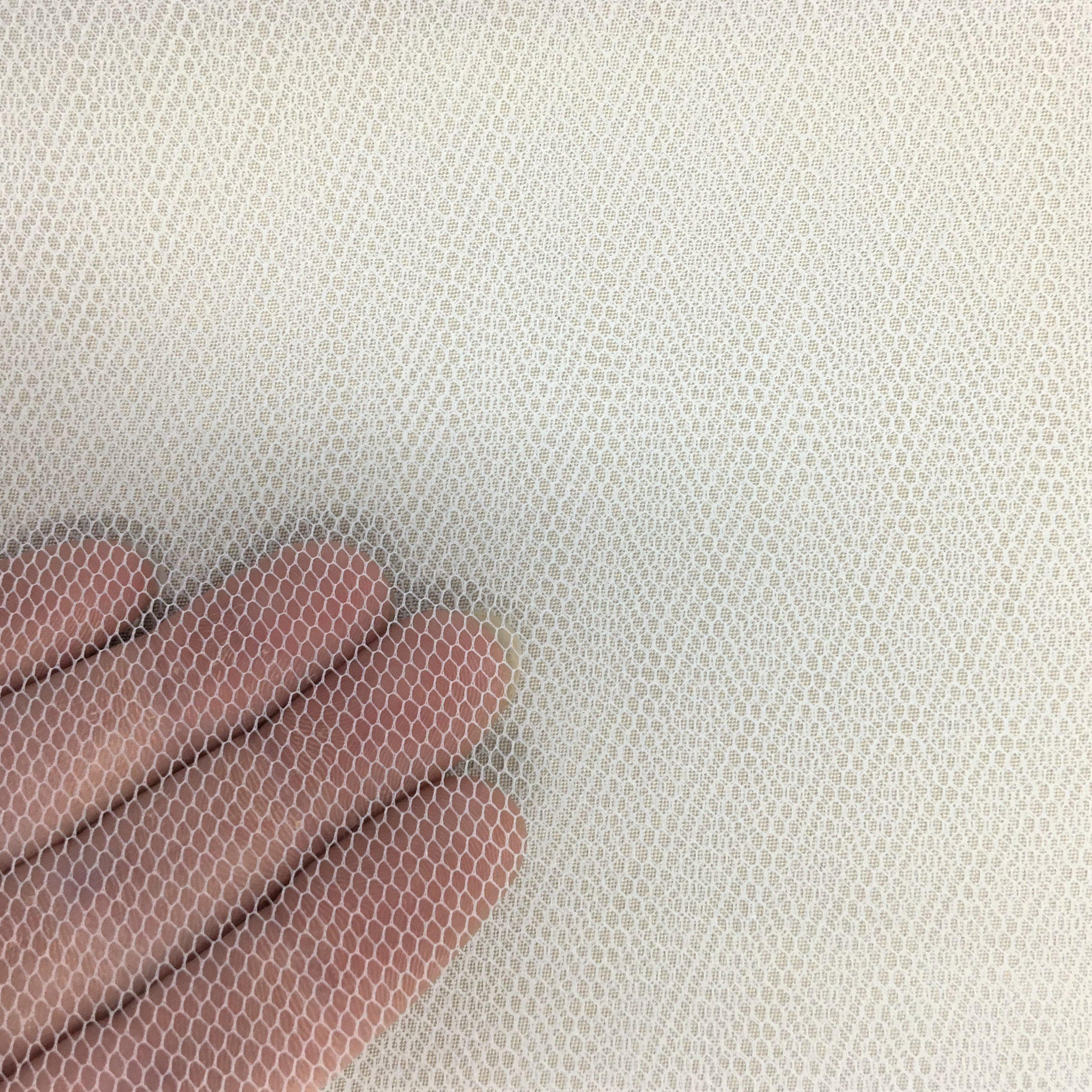 White Bridal Net — a fine hexagon-weave bridal tulle