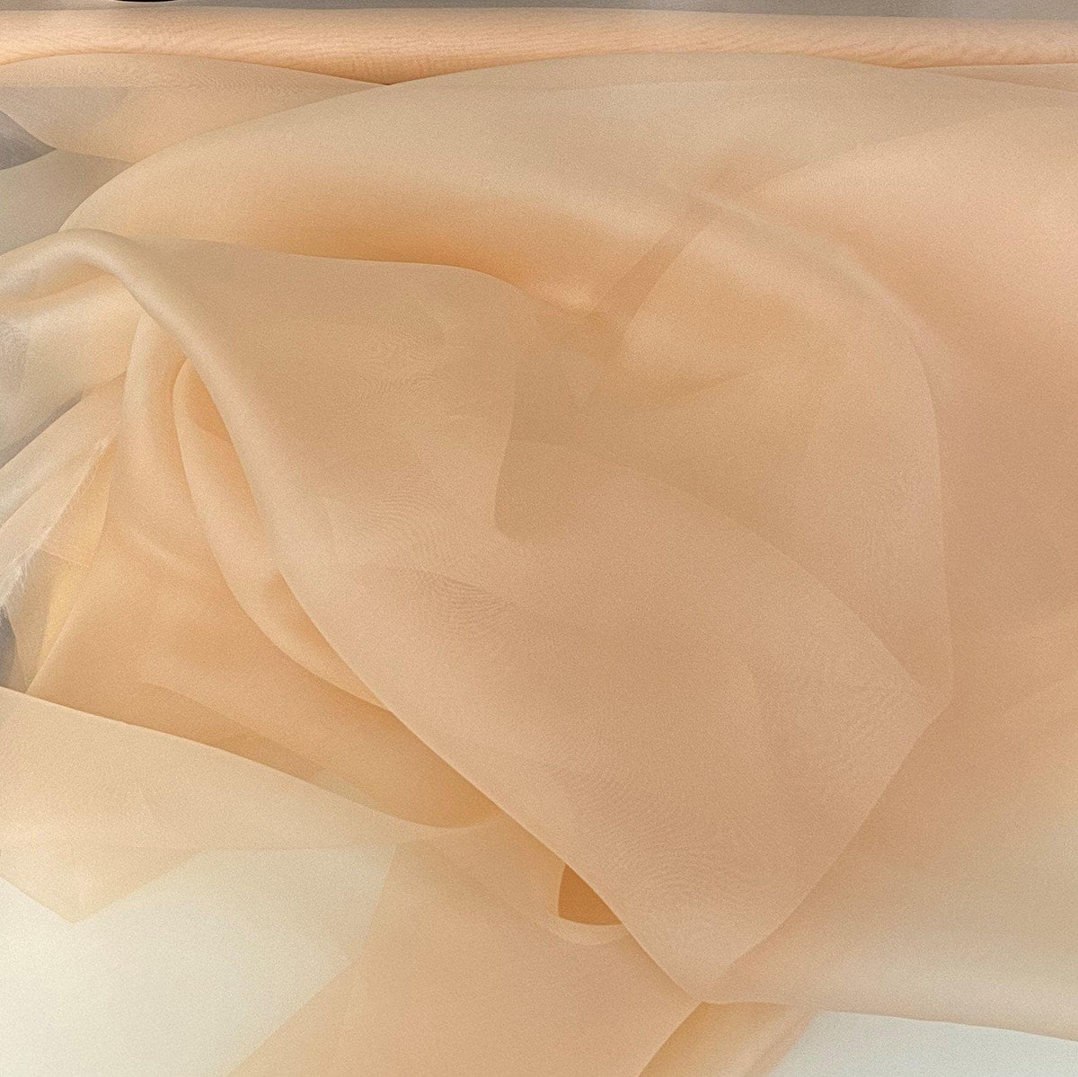 Apricot Orange Embroidered Organza Silk 144 Fabric main image 0