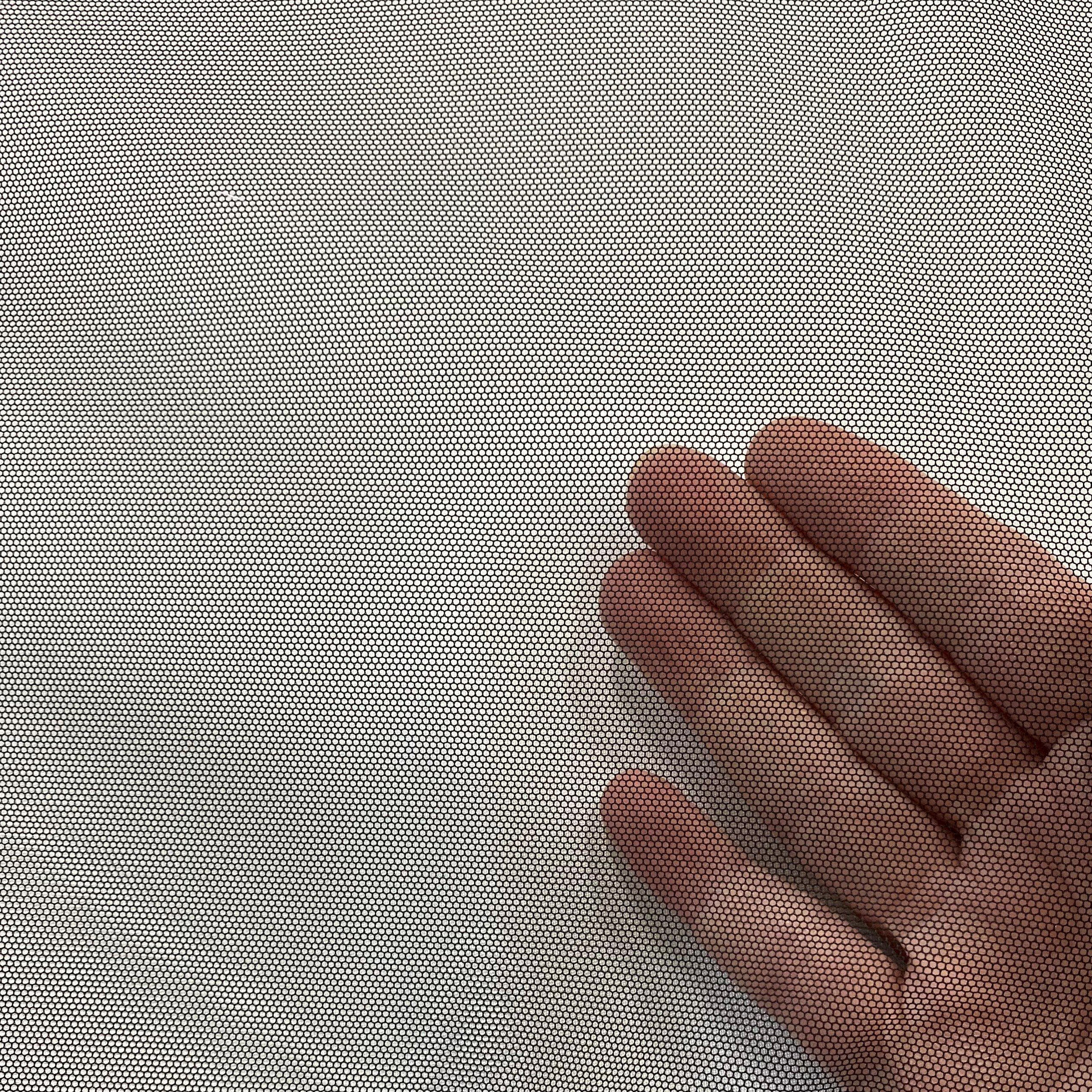 Black Polyester Tulle — lightweight and soft, 100% polyester, 150cm wide