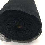 Black Polyester Tulle — lightweight and soft, 100% polyester, 150cm wide